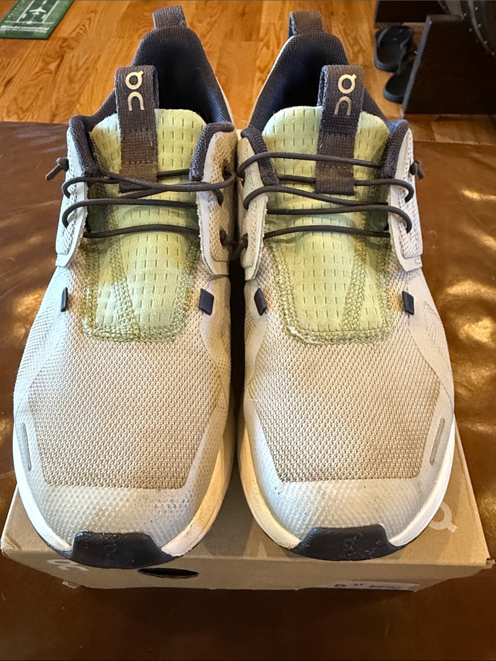 On Running Cloud Sky Youth Athletic Shoes in Glacier and Sage